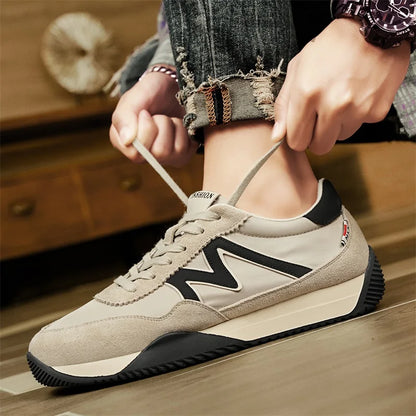 Sneakers Casual Mens Designer Retro Running Shoes Fashion Microfiber Leather Fabric Breathable Increased Internal Platform Shoes