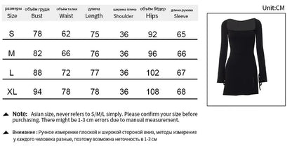 Spring New Mini Dresses Women Streetwear Fashion Long Sleeves Lace-up Split Dress Black Sexy Elegant Casual Slim Dresses Female