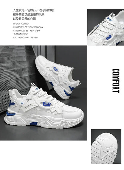 Student height increasing shoes four season new thick sole men's casual sports shoes soft sole comfortable outdoor running shoes