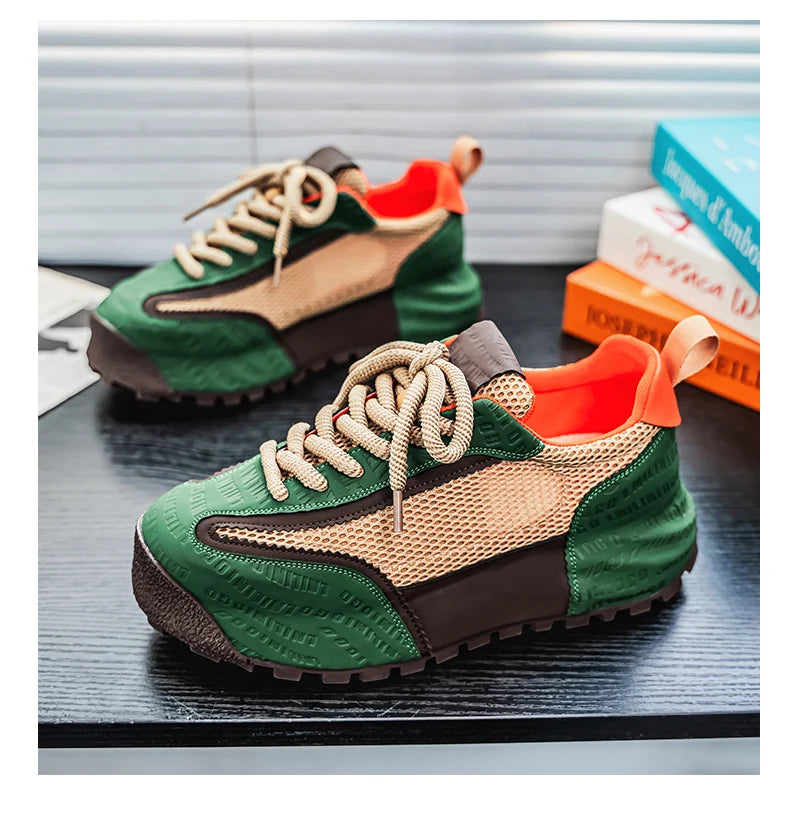 New Mens Shoes Large Size Breathable Sneakers Breathable Composite Seiko Upper Thickened Anti-slip Wear-resistant Soles Shoe