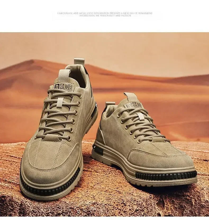 Men's new breathable labor protection shoes, men's trendy and versatile anti slip sports board shoes, workwear shoes