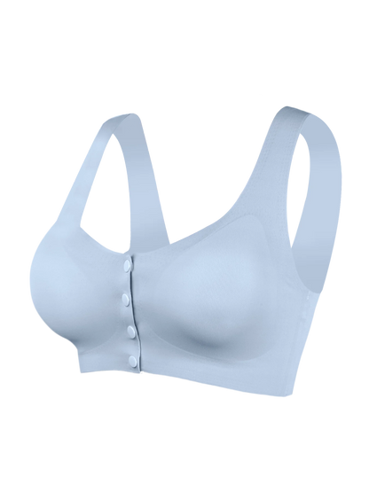 Front button underwear bra no underwire smooth breathable comfortable solid color gathering no trace invisible seamless@W13