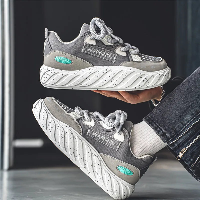 Chunky Men Canvas Sneakers Tennis Man Trend 2023 Casual Skateboarder Shoes Black Man Autumn Comfort Anti Slip Mens Footwear Rest