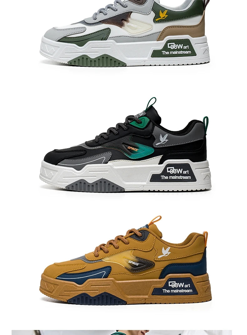 New Men's Leather Low-Top Fashion  Easiest for Match Running Shoes Men's Skateboard Shoes Suitable for Outdoor Sports