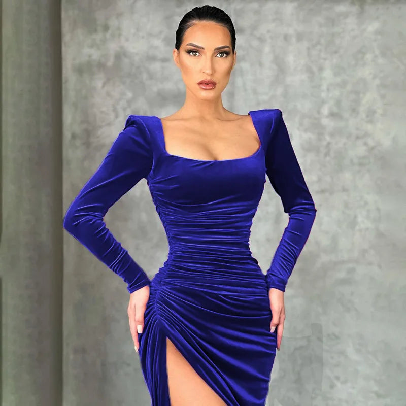Dress Women Summer 2022 Women Europe New Split Sense Pure Color Led High Waist Dresses Casual Vestidos OLNAL8752