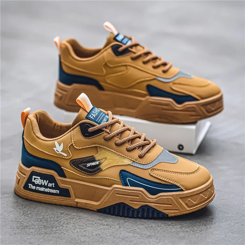 New Men's Leather Low-Top Fashion  Easiest for Match Running Shoes Men's Skateboard Shoes Suitable for Outdoor Sports