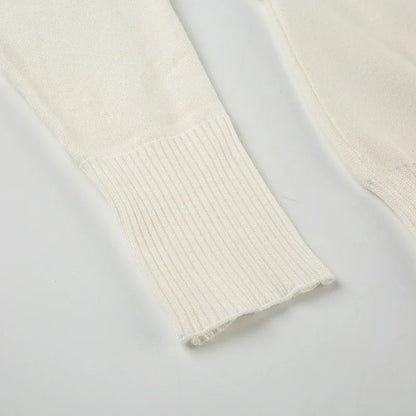 Solid Off-Shoulder Sweater Loose Slash Neck Long Sleeve Knitted Pullovers Women Autumn Winter Fashion Casual Lady
