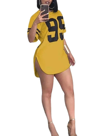 Woman's Tshirts Superior Quality Spring/summer Letters Loose O Neck Short Sleeve Fashion Ladies Tops T Shirt Dress  SJL9