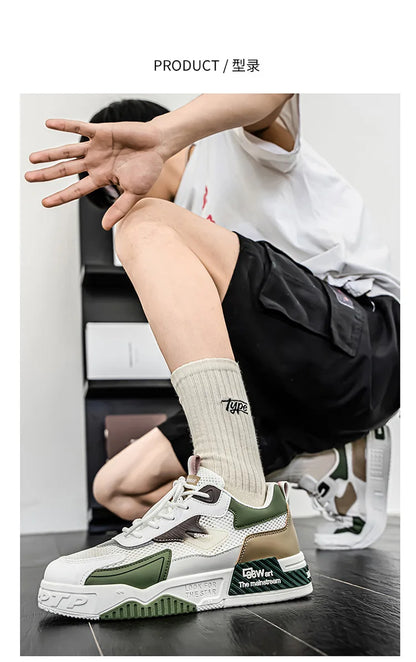 Men's Casual Sports Shoes Low-Top Fashion Trend Mesh Men Skateboard Shoes New 2025 Summer Outdoor Sports Shoes Tenis Masculino