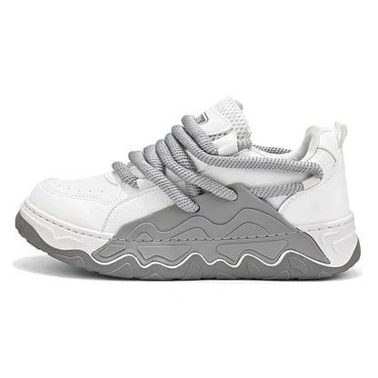 Men Casual Sneaker New Plush Lining White Sports Shoes Anti Slip Comfort Male Students Running Thick Soled Lace Up Shoes