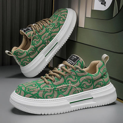 Sneakers Men New Fashion Prints Men's Platform Canvas Shoes Low Top Designer Casual Loafers Flat Vulcanized Shoes Men Footwear