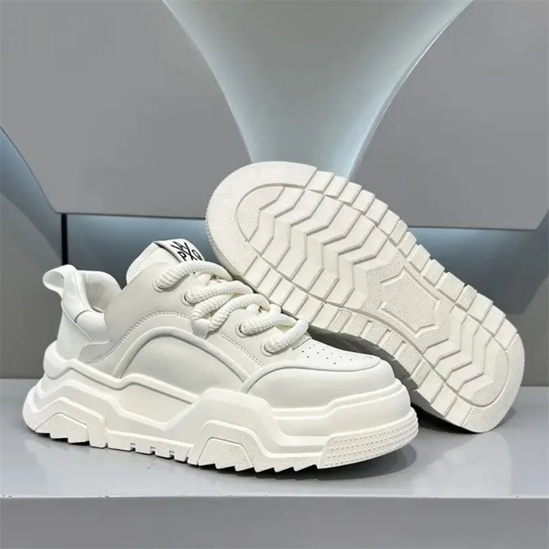 Designer Style Men Shoes White Comfortable Thick Platform Sneakers Fashion Casual Shoes Men 2025 New Brand Sports Trainers Tenis