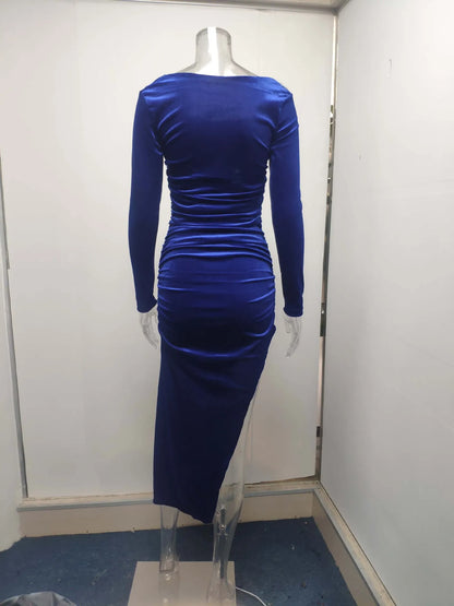 Dress Women Summer 2022 Women Europe New Split Sense Pure Color Led High Waist Dresses Casual Vestidos OLNAL8752