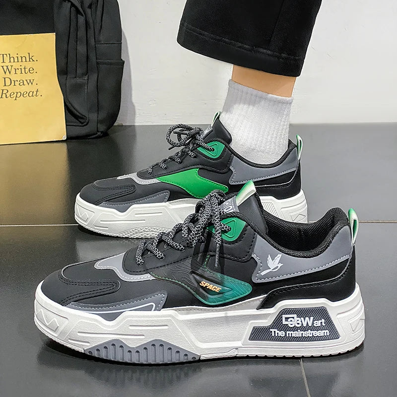 New Men's Leather Low-Top Fashion  Easiest for Match Running Shoes Men's Skateboard Shoes Suitable for Outdoor Sports