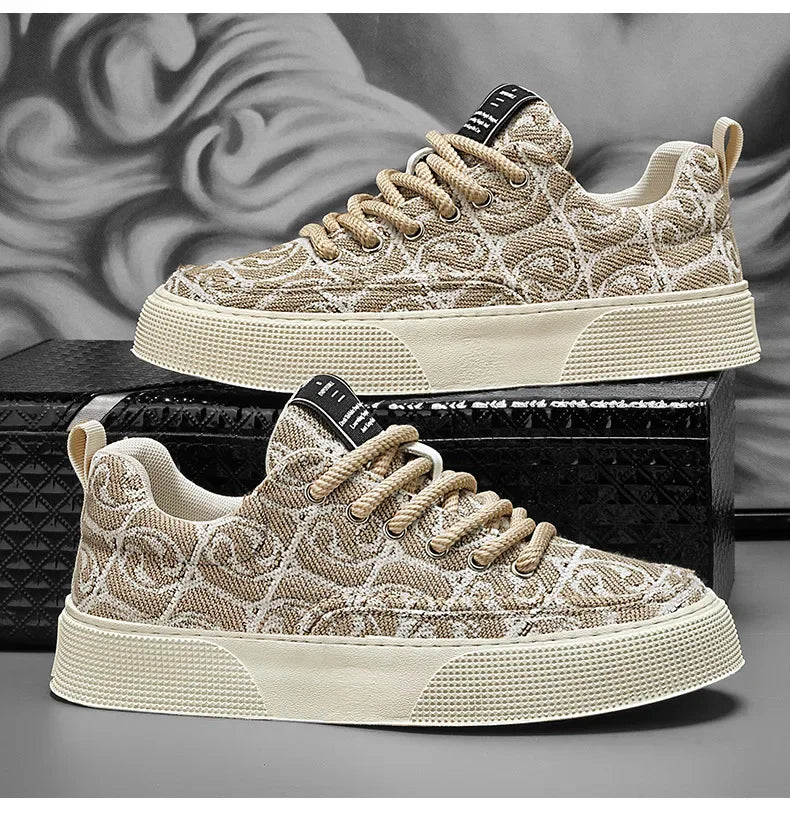 Casual Men's Canvas Shoes 2025 New Designer Men Skateboard Shoes Outdoor Breathable Flats Lace Up Walking Shoe Zapatillas Hombre