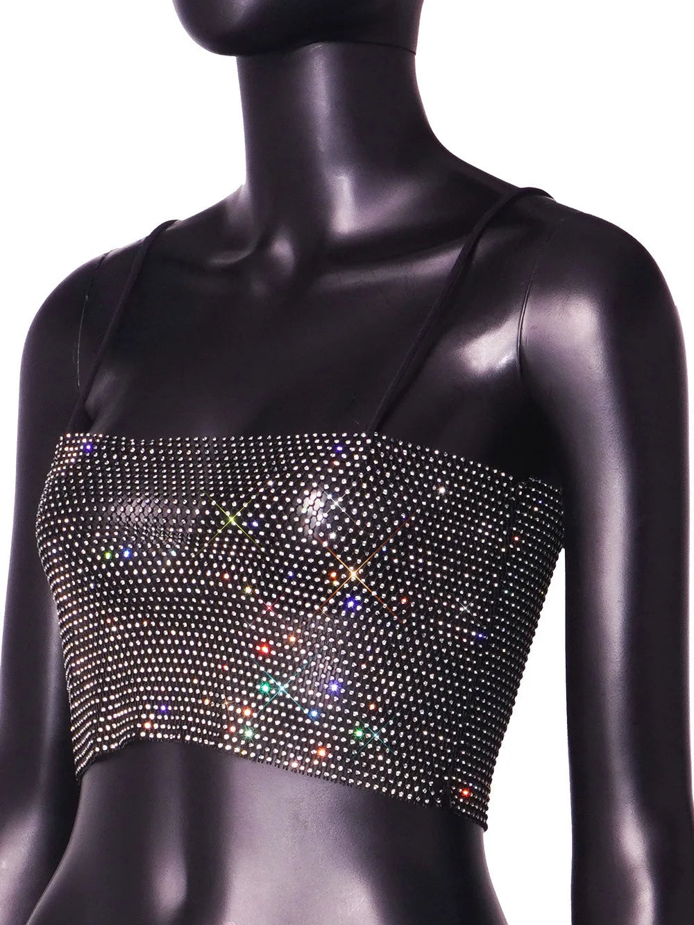 Sexy Fiing Net Bright Diamond Tube Top Strap Tight Body 8 Sparkling Fla S Summer New Arrival Women's Vest Strap