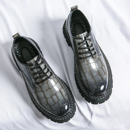 Fashion Thick Bottom Man Oxford Footwear Lace-Up Outdoor Male Shoes Fashion Casual Shoes Artificial Leather Mens Business Shoes