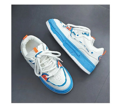 2023 Autumn New Niche Trendy Flat Board Shoes Korean Style Versatile Teenage Thick Bottomed Casual Sport Men's Shoes
