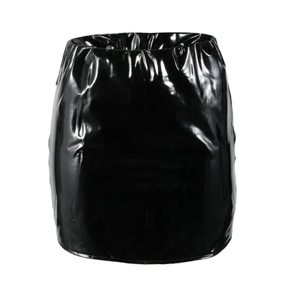 Women High Waist Pu Leather Skirts Solid Black Red Orange Sexy Pencil Mini Skirts
