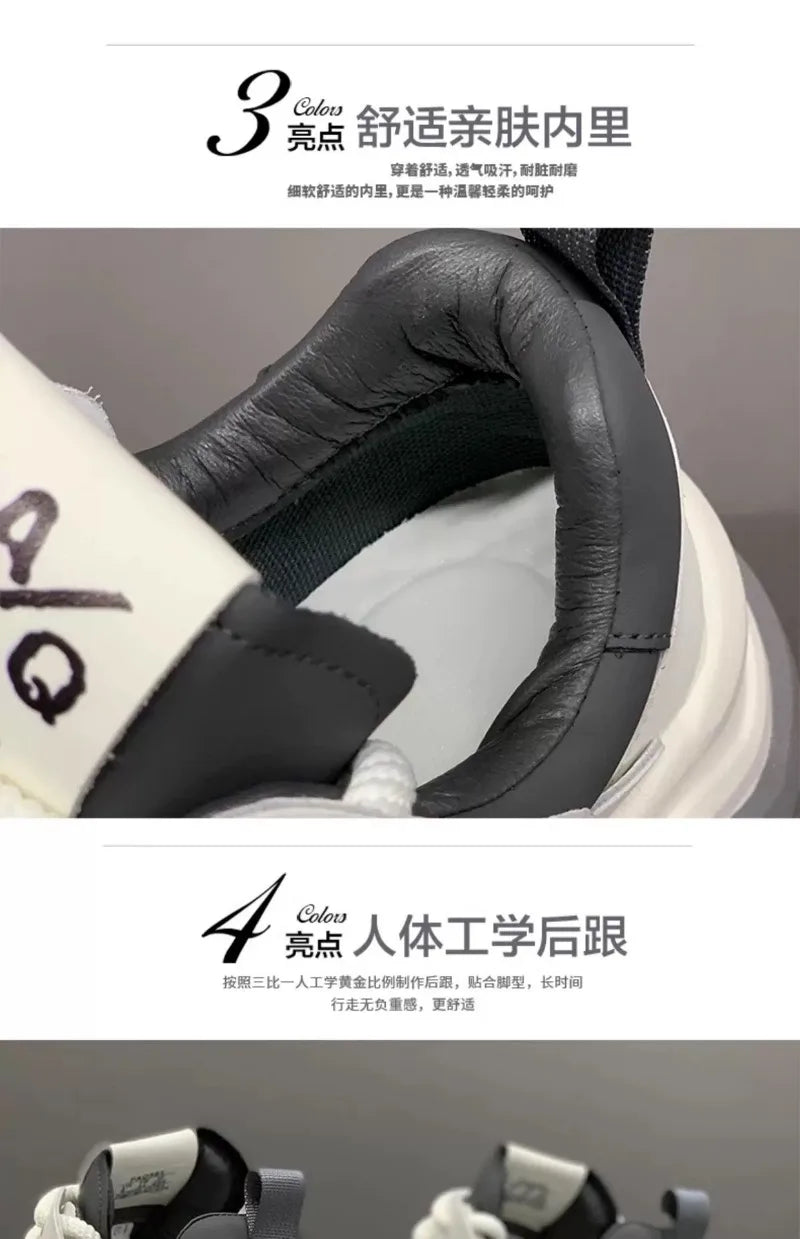 Designer Style Men Shoes White Comfortable Thick Platform Sneakers Fashion Casual Shoes Men 2025 New Brand Sports Trainers Tenis
