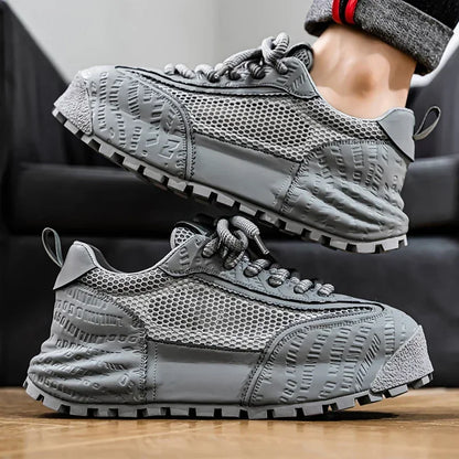 New 2025 Spring Large-mesh, High-quality Lace-up Mesh, High-quality Breathable and Fashionable Thick-soled Casual Shoes