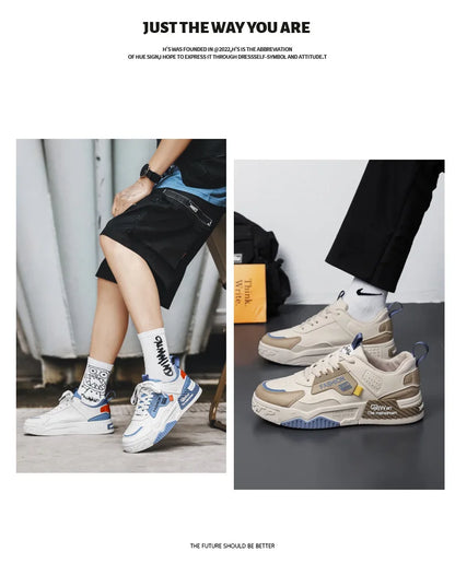 2025 summer new all-in-one fashion leisure sports youth thick sole fashion shoes small white shoes men's board shoes light
