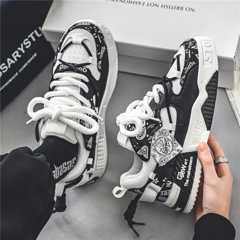 Men's Casual Board Shoes Thick sole Platform Height Increasing Shoes Korean version trend Board shoes Clunky Sneaker Dad Shoes