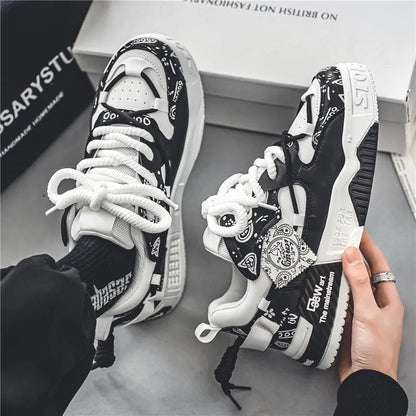 Men's Casual Board Shoes Thick sole Platform Height Increasing Shoes Korean version trend Board shoes Clunky Sneaker Dad Shoes