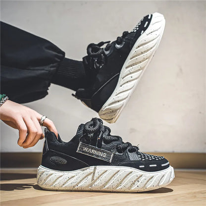 Chunky Men Canvas Sneakers Tennis Man Trend 2023 Casual Skateboarder Shoes Black Man Autumn Comfort Anti Slip Mens Footwear Rest