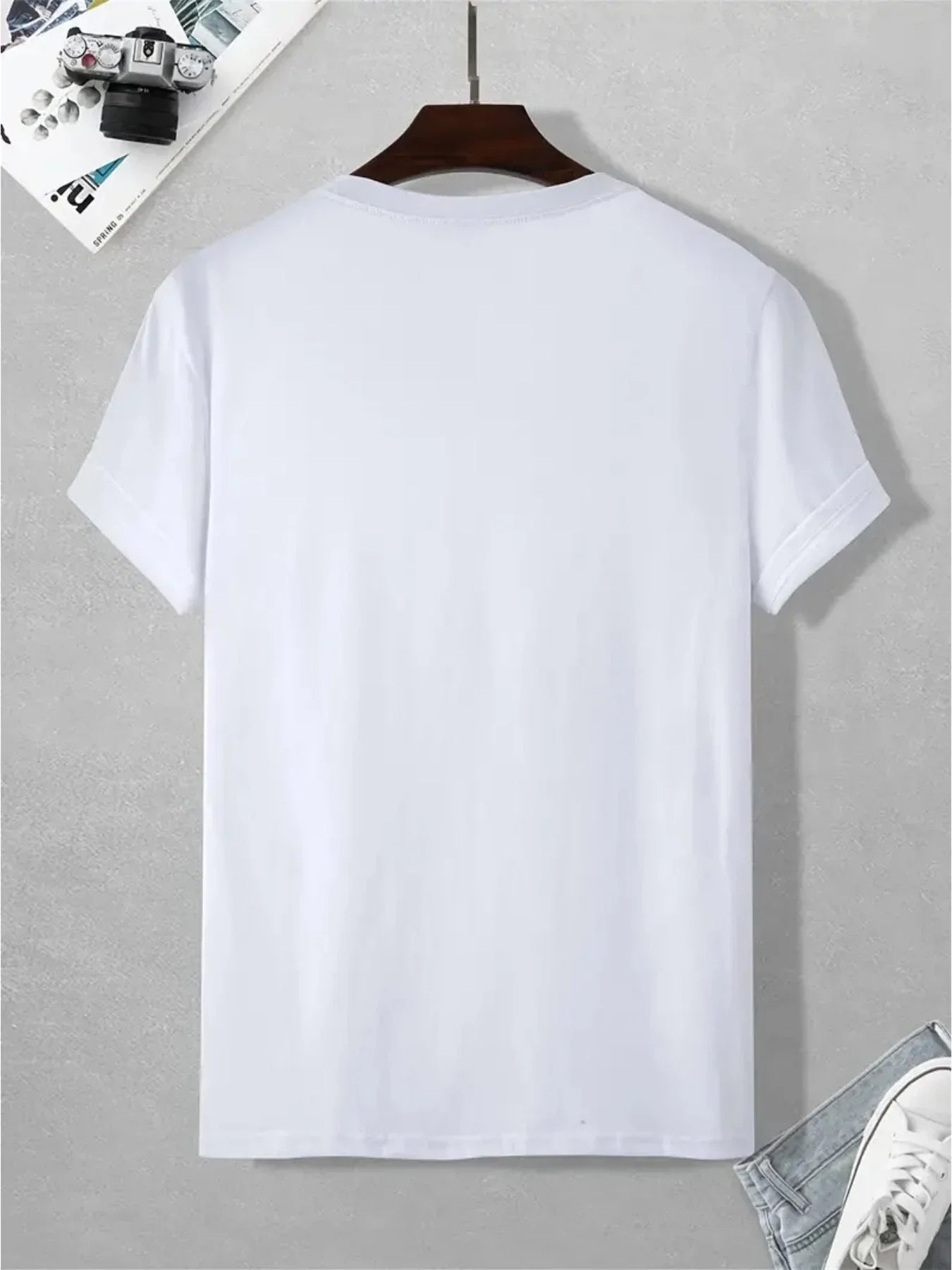 Summer men's comfortable round neck short-sleeved casual T-shirt Italian Milan print pattern