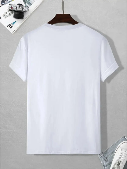 Summer men's comfortable round neck short-sleeved casual T-shirt Italian Milan print pattern