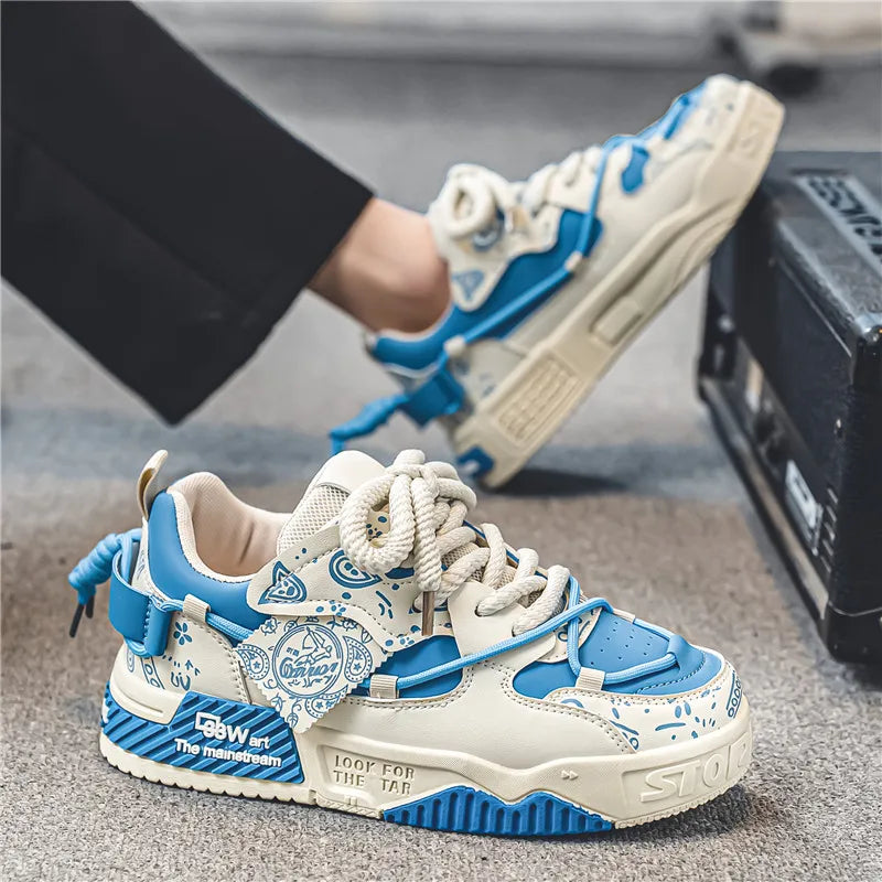 Men's Casual Board Shoes Thick sole Platform Height Increasing Shoes Korean version trend Board shoes Clunky Sneaker Dad Shoes