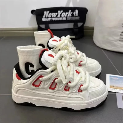 White Fashion Womens Sports Shoes Street Student Casual Platform Sneakers Running Harajuku Comfortable New Ladies Shoes