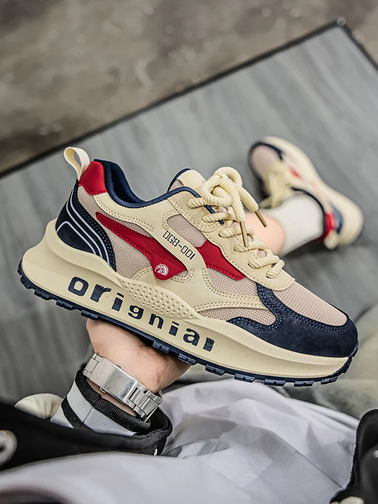 2025 spring men's new outdoor mesh sports shoes breathable comfortable soft sole casual shoes