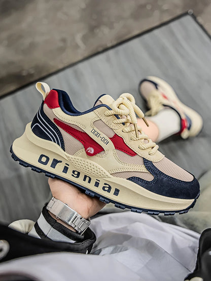 2025 spring men's new outdoor mesh sports shoes breathable comfortable soft sole casual shoes