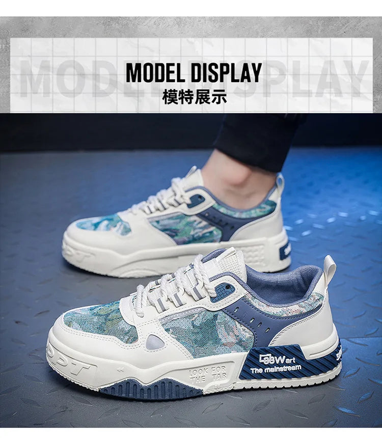 Spring and Autumn new breathable and comfortable shoes student trend versatile thick soled sports and leisure board shoes