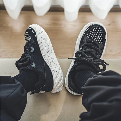 Chunky Men Canvas Sneakers Tennis Man Trend 2023 Casual Skateboarder Shoes Black Man Autumn Comfort Anti Slip Mens Footwear Rest