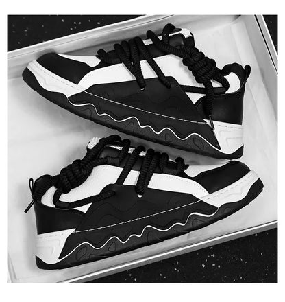Men Casual Sneaker New Plush Lining White Sports Shoes Anti Slip Comfort Male Students Running Thick Soled Lace Up Shoes