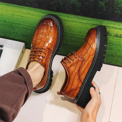 Crocodile Man Dress Shoes Formal Brand Mens Office Shoes Leather Wedding Dress Coiffeur Party Man Italian Shoe Original Leather