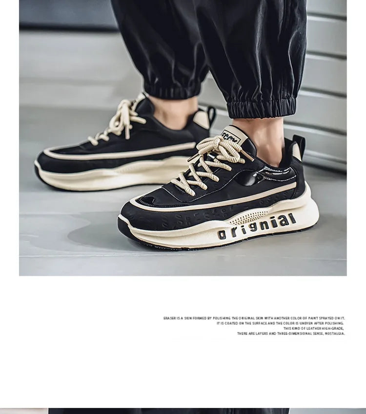 New Sneakers Men Wear Resistant Anti Slip Breathable Running Shoes Thick Soled Height Boosting Casual Shoes Zapatos Para Hombres