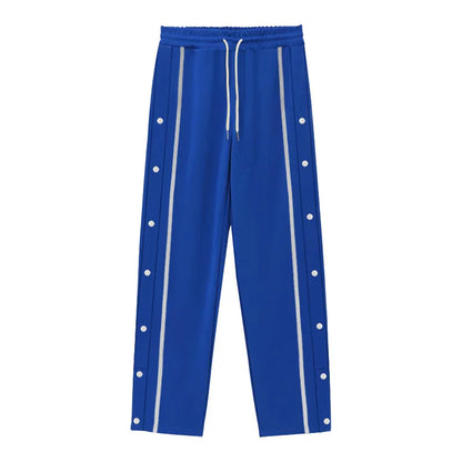 2024 Casual Sports Breasted Pants Men's Autumn New Button Loose Straight Drawstring Oversized Sweatpants Trousers Free shipping