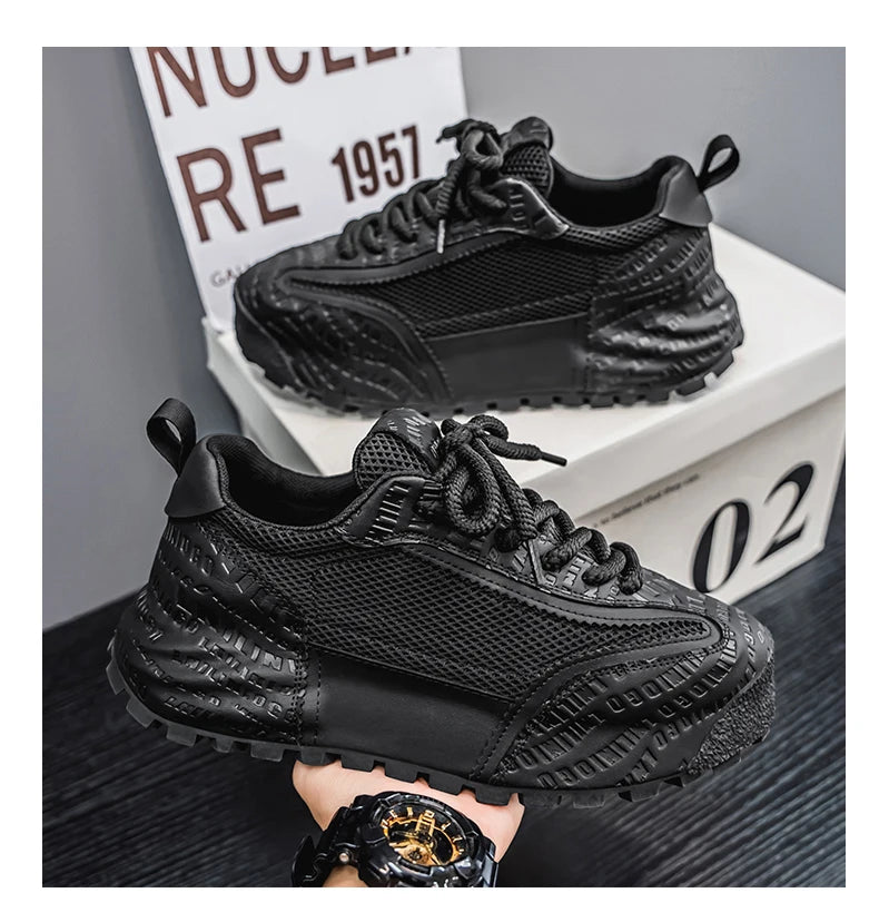 New Mens Shoes Large Size Breathable Sneakers Breathable Composite Seiko Upper Thickened Anti-slip Wear-resistant Soles Shoe