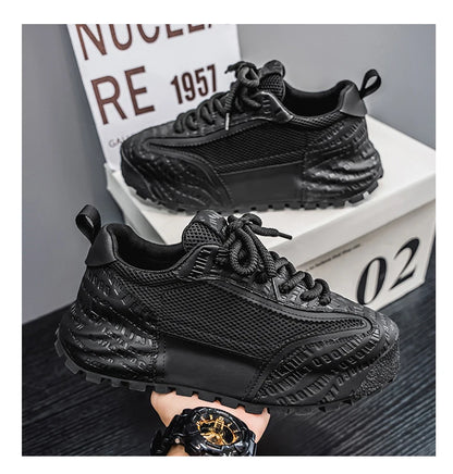 New Mens Shoes Large Size Breathable Sneakers Breathable Composite Seiko Upper Thickened Anti-slip Wear-resistant Soles Shoe