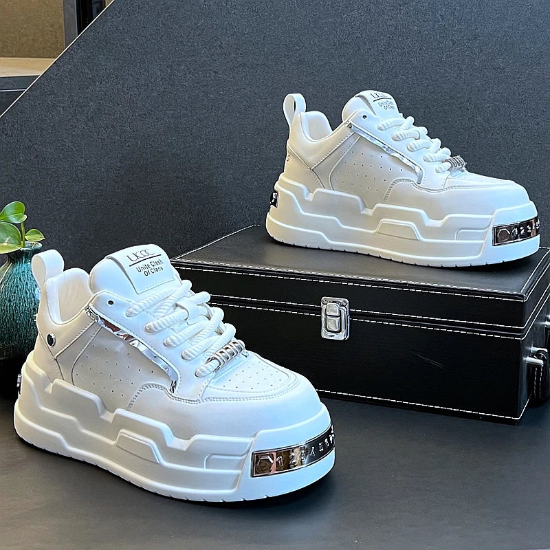 New Arrival Men Fashion Personalized and Trendy Yellow Shoes Spring Autumn Luxury Designer Metal Decoration Chunky Sneakers