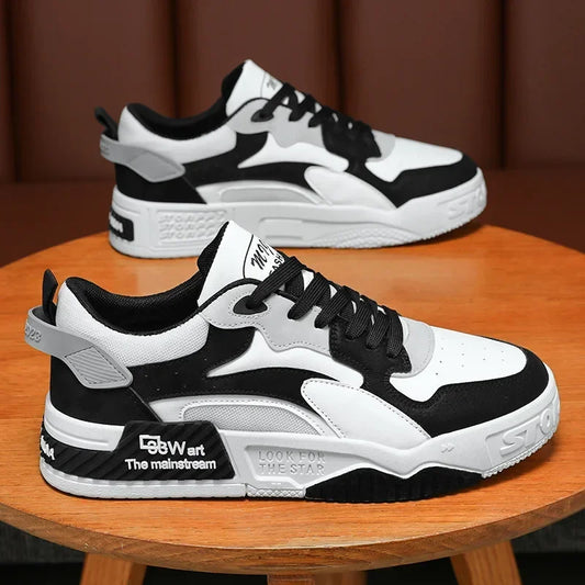 Men's Sneakers Men's Comfortable Platform Shoes 2024 Trend Lace-up Vulcanized Shoes White Casual Sneakers Zapatillas
