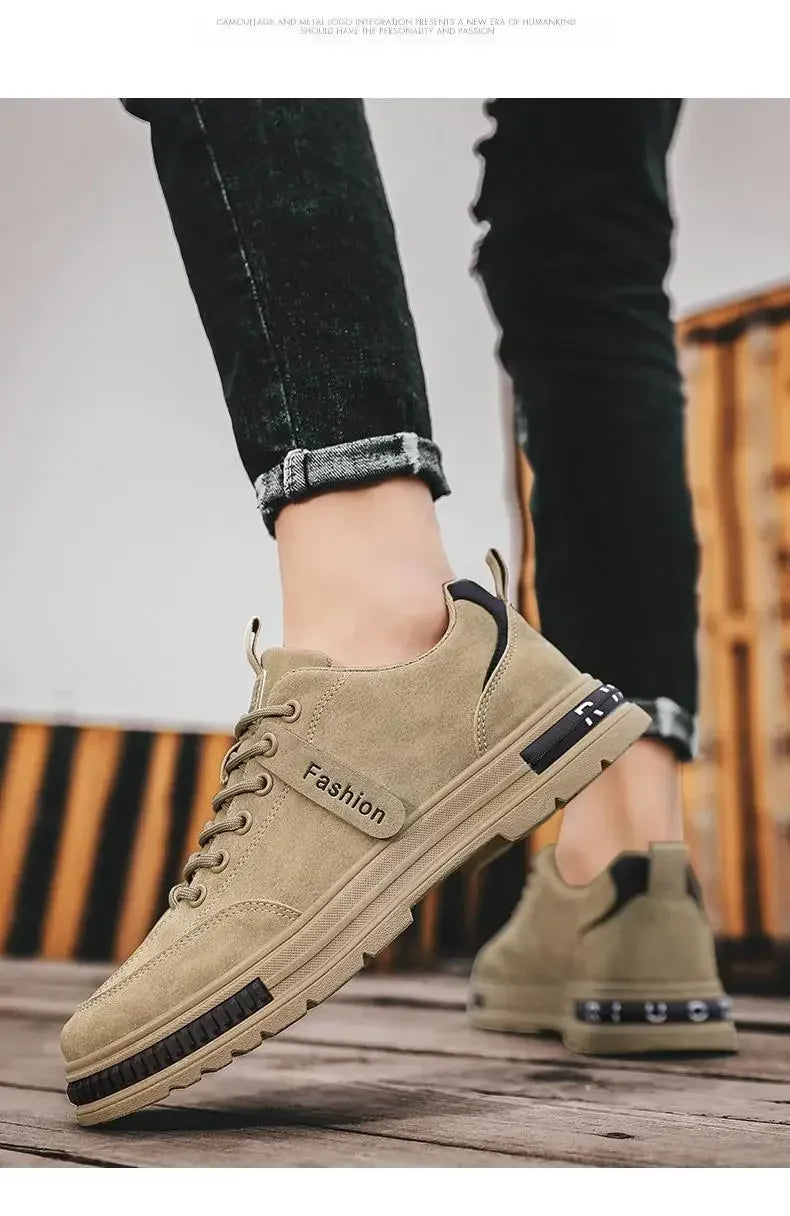 Men's new breathable labor protection shoes, men's trendy and versatile anti slip sports board shoes, workwear shoes