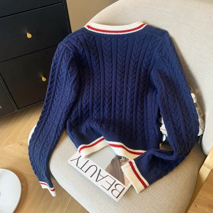 New 2024 Autumn Winter Cashmere Top Women V Neck Pullover Warm Knitwear Jumper Woman Clothes Twist Outwear Knited Tops Women