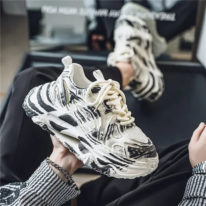 2025 Autumn High End Fashion Trendy Men's Shoes Wear Resistant Light Luxury Daily Color Blocked Casual Sports Shoes