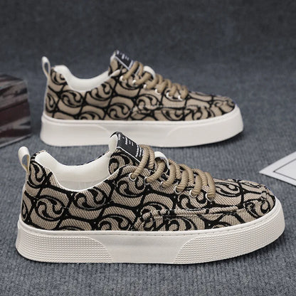 Casual Men's Canvas Shoes 2025 New Designer Men Skateboard Shoes Outdoor Breathable Flats Lace Up Walking Shoe Zapatillas Hombre