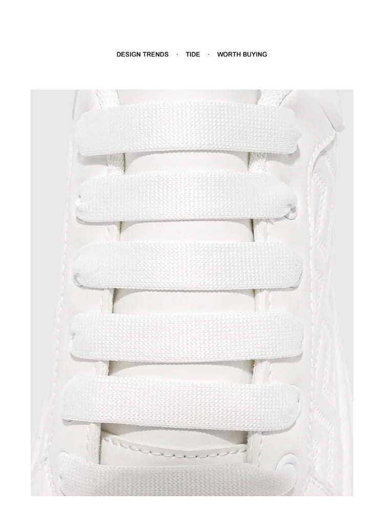 2025 Spring Autumn New Men's Shoes Breathable Comfortable White Shoes Men's Platform Sneakers Lace-up Casual Sports Shoes